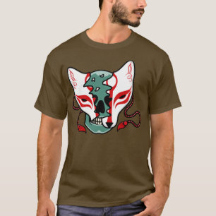 Japanese kitsune mask with skull5 T-Shirt