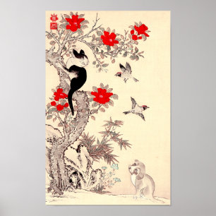 Japanese Kitten and Puppy Poster