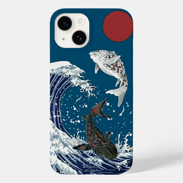 Japanese KOI art, yinyang Case-Mate iPhone Case (Back)