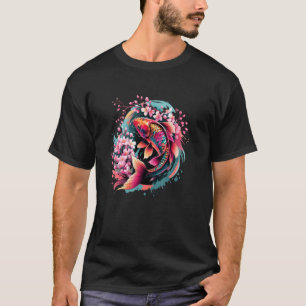Japanese Koi Carp & Cherry Blossom Nishikigoi Fish T-Shirt