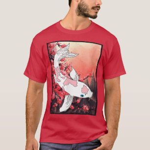 Japanese Koi Carp Cherry Blossom Sakura Tree Nishi T-Shirt