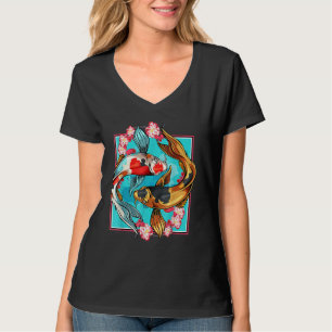 Japanese Koi Carp Fish Nishikigoi Aesthetic Cherry T-Shirt