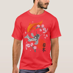 Japanese Koi Carp Fish Nishikigoi Fish Sakura Cher T-Shirt