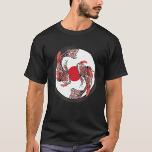 Japanese Koi Carp Japan Flag & Yin Yang Inspired T-Shirt