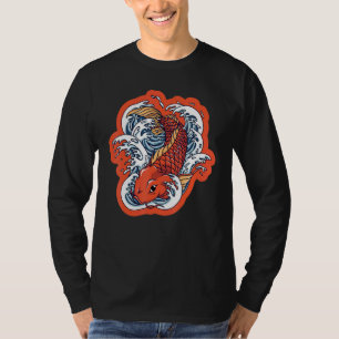 Japanese Koi Carp Nishikigoi Fish Cherry Blossoms T-Shirt
