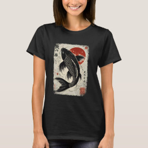 Japanese Koi Carp Perseverance Koi Fish Sakura Nis T-Shirt