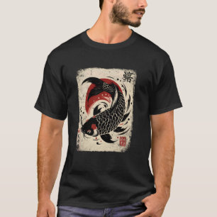Japanese Koi Carp Perseverance Koi Fish Sakura Nis T-Shirt