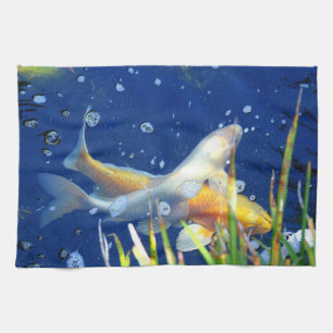 japanese koi carp pond towel