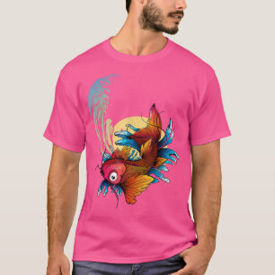 Japanese Koi Carp Sakura Waves Japan Moon Japanese T-Shirt