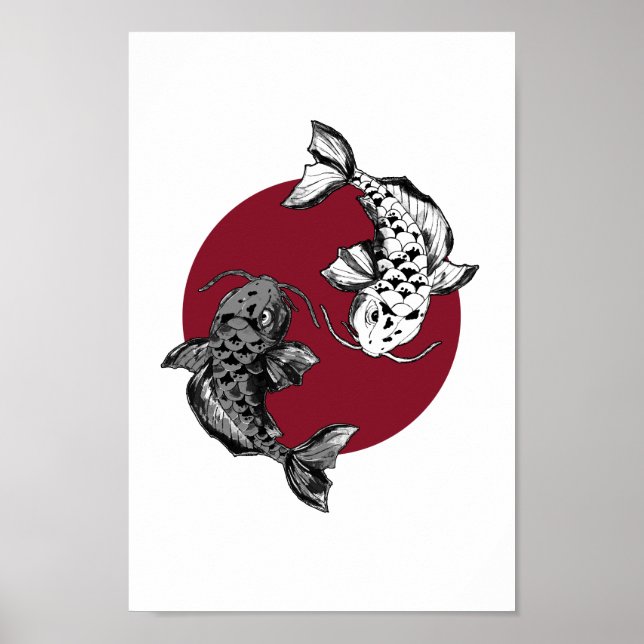 Japanese Koi Circle Poster (Front)