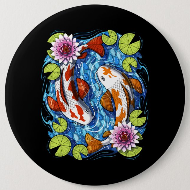Japanese Koi Fish 6 Cm Round Badge (Front)
