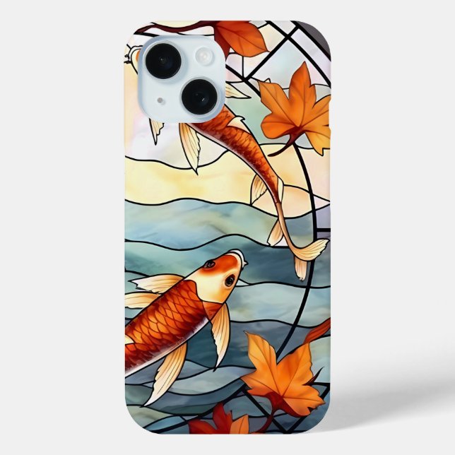 Japanese Koi Fish and Autumn Leaves Case-Mate iPhone Case (Back)