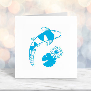 Japanese Koi Fish and Water Lily Self-inking Stamp