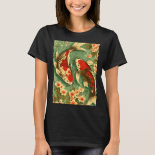 Japanese Koi Fish Cherry Blossoms Sakura Art Men W T-Shirt
