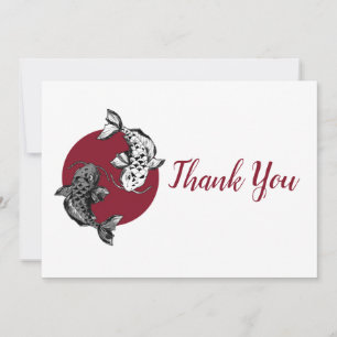 Japanese Koi Fish Circle Thank You Card