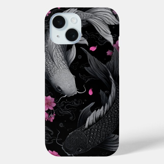 Japanese Koi Fish Dark Mode Case-Mate iPhone Case (Back)