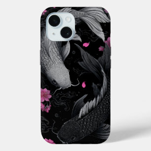 Japanese Koi Fish Dark Mode iPhone 15 Case