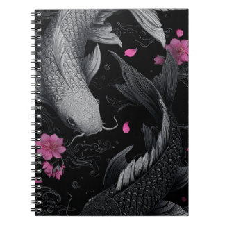 Japanese Koi Fish Dark Mode Notebook