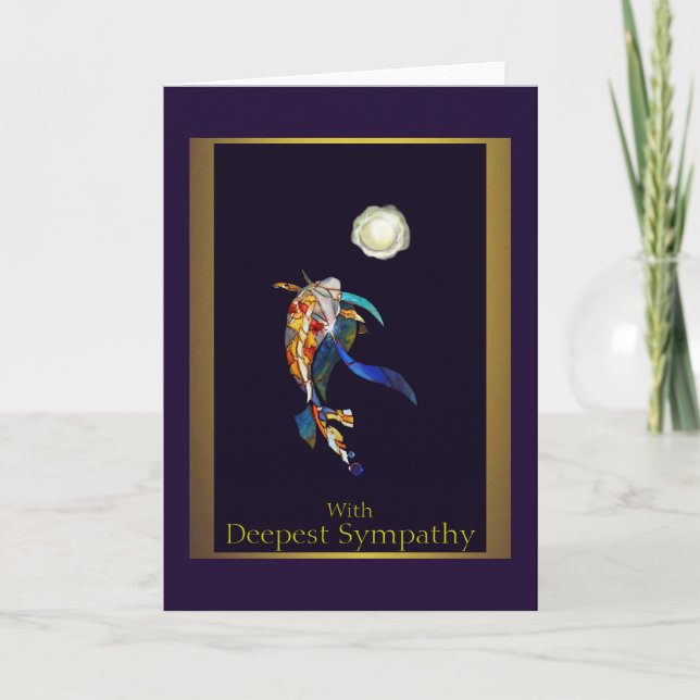 Japanese Koi Fish Deepest Sympathy Greeting Card (Front)