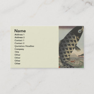 Japanese Koi Fish Festival Flag Antique Business Card