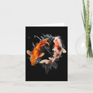 Japanese Koi Fish I Koi Carp Pond Japan Tattoo  Card