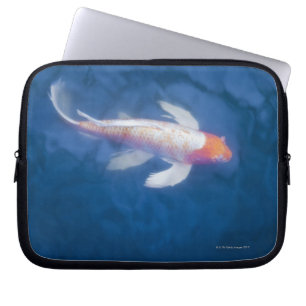 Japanese koi fish in pond, high angle view laptop sleeve