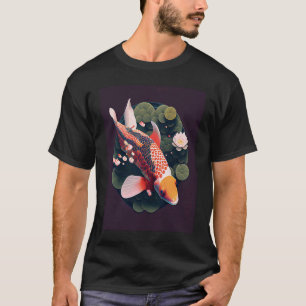 Japanese Koi fish Lotus flower Pond Lilly pad Carp T-Shirt