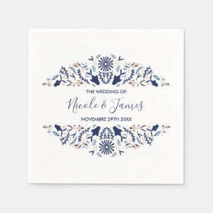 Japanese   Koi Fish Lotus Personalised Wedding Napkin