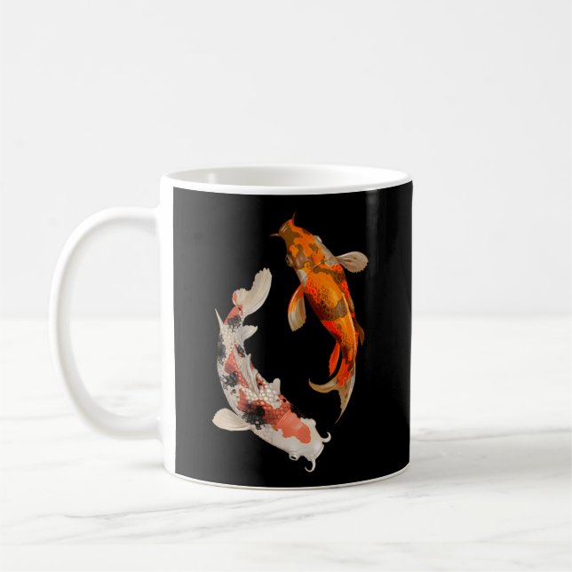 Japanese Koi Fish Nishikigoi Yin Yang Carp Coffee Mug (Left)