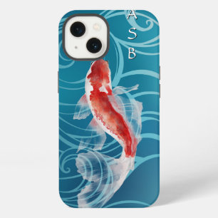 Japanese Koi Fish Oriental Blue Waves Japan iPhone 13 Case