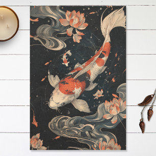 Japanese Koi Fish Painting Decoupage Tissue Paper