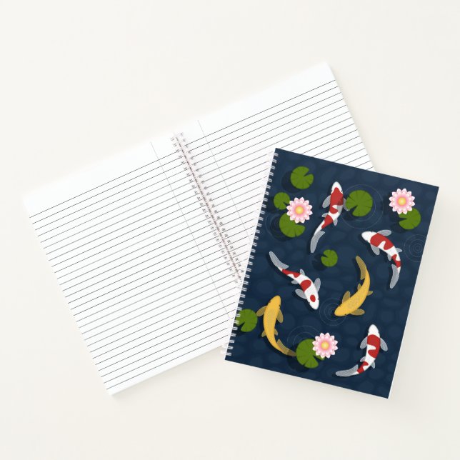 Japanese Koi Fish Pond 3 Notebook (Inside)