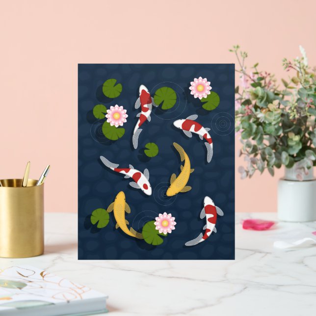 Japanese Koi Fish Pond Acrylic Sign (Wedding)