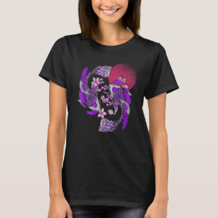 Japanese Koi Fish Pond Cherry Blossom Nishikigoi K T-Shirt