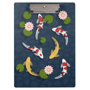 Japanese Koi Fish Pond Clipboard