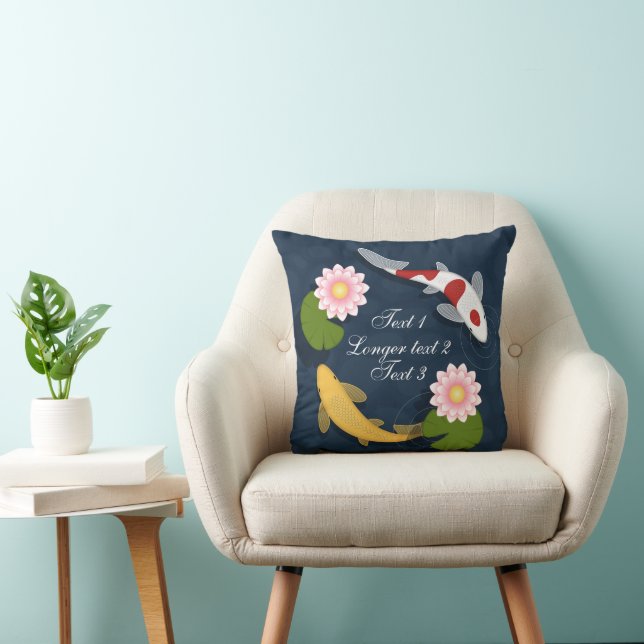 Japanese Koi Fish Pond Cushion (Chair)