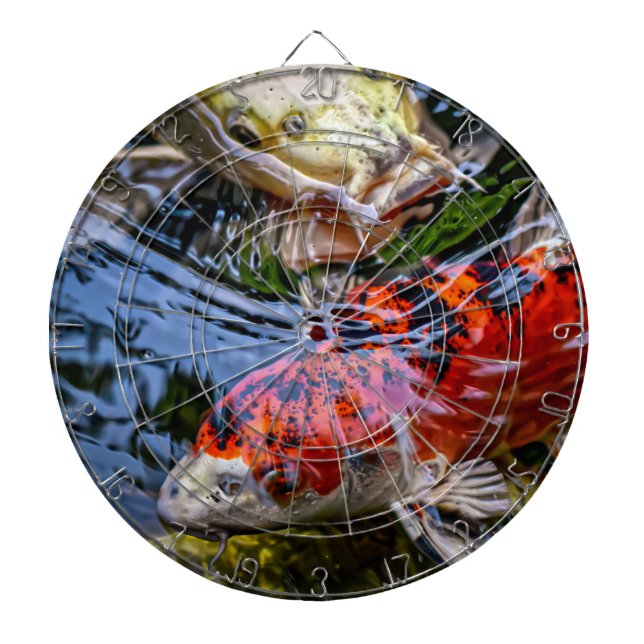 Japanese Koi Fish Pond Dartboard (Front)