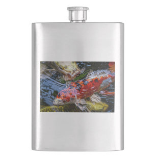 Japanese Koi Fish Pond Hip Flask