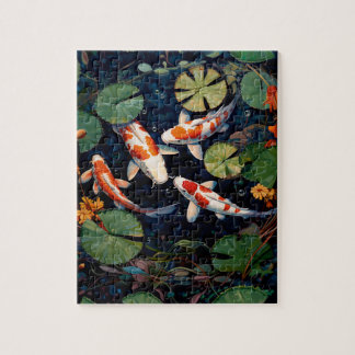 Japanese Koi fish pond Jigsaw Puzzle