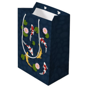 Japanese Koi Fish Pond Medium Gift Bag