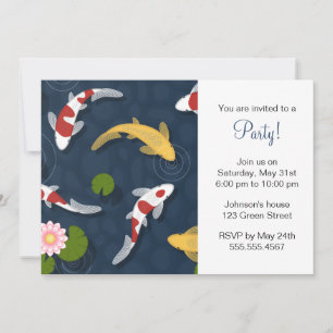 Japanese Koi Fish Pond Party Invitation