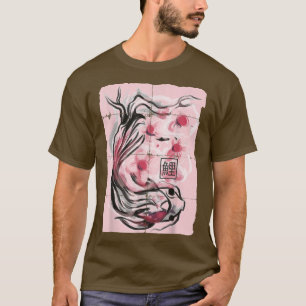 Japanese Koi Fish Sakura Cherry Blossom Graphic  T-Shirt