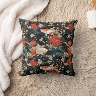 Japanese Koi Fish Seamless Pattern Cushion