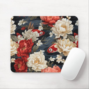 Japanese Koi Fish Seamless Pattern Mouse Mat