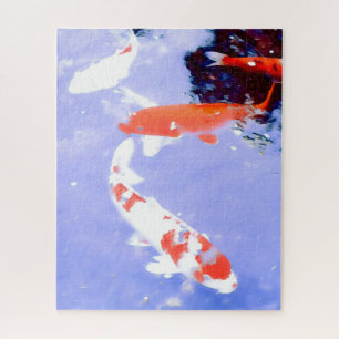 Japanese koi fish serene challenging jigsaw puzzle