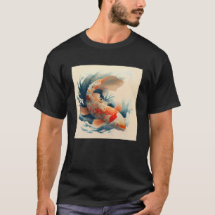 Japanese Koi fish swimming through a great wave Pu T-Shirt