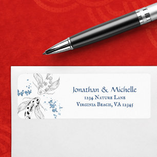Japanese Koi Fish Swimming Wedding Address