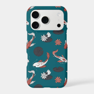 Japanese Koi Fish & Water Lilies Asian Pattern