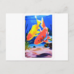 Japanese Koi Fish Zen Harmony - Symbol of Good Luc Holiday Postcard