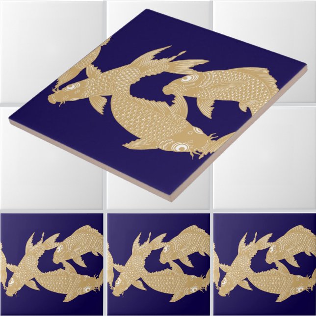 Japanese Koi Goldfish Frieze Pattern Tile (Creator Uploaded)
